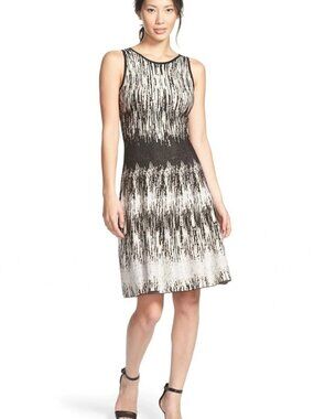 NIC+ZOE Falling Lines Twirl Sleeveless A-Line Dress